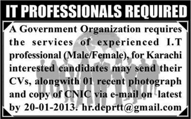 IT Professionals Required
