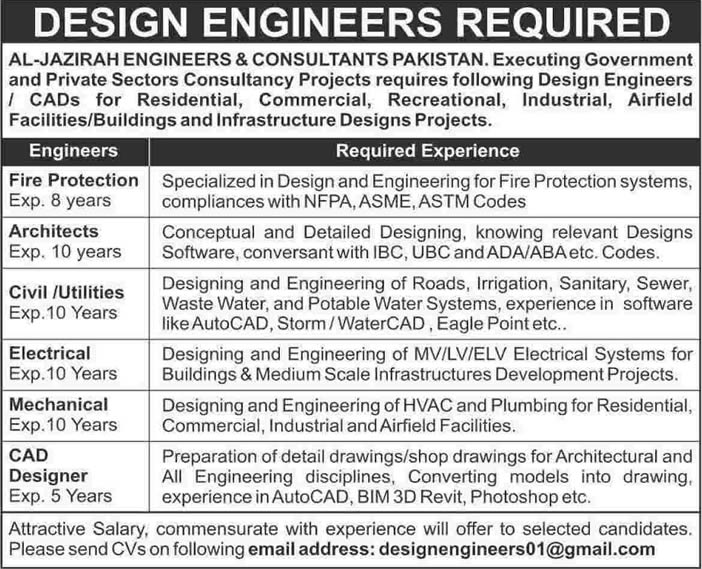 Al-Jazirah Engineers & Consultants Pakistan Jobs 2014 March for Engineers