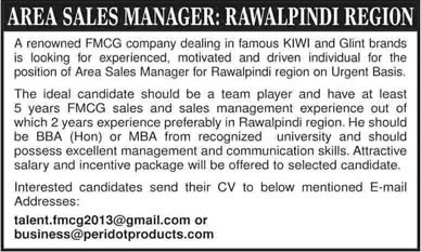Sales Manager Jobs in Rawalpindi 2014 June at Peridot Products (Pvt.) Ltd