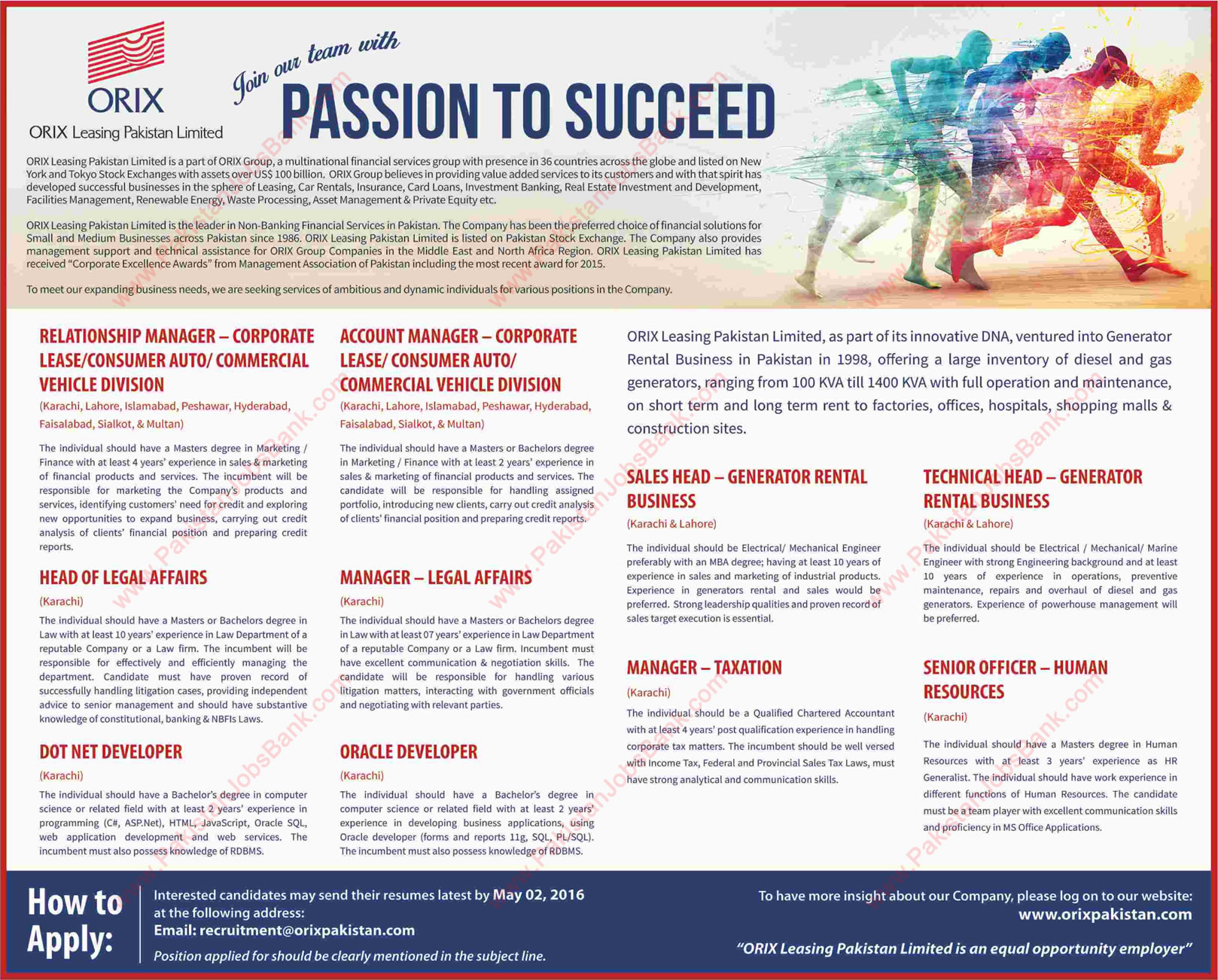 ORIX Leasing Pakistan Limited Jobs 2016 April Software Engineers, Managers, Officers & Others Latest