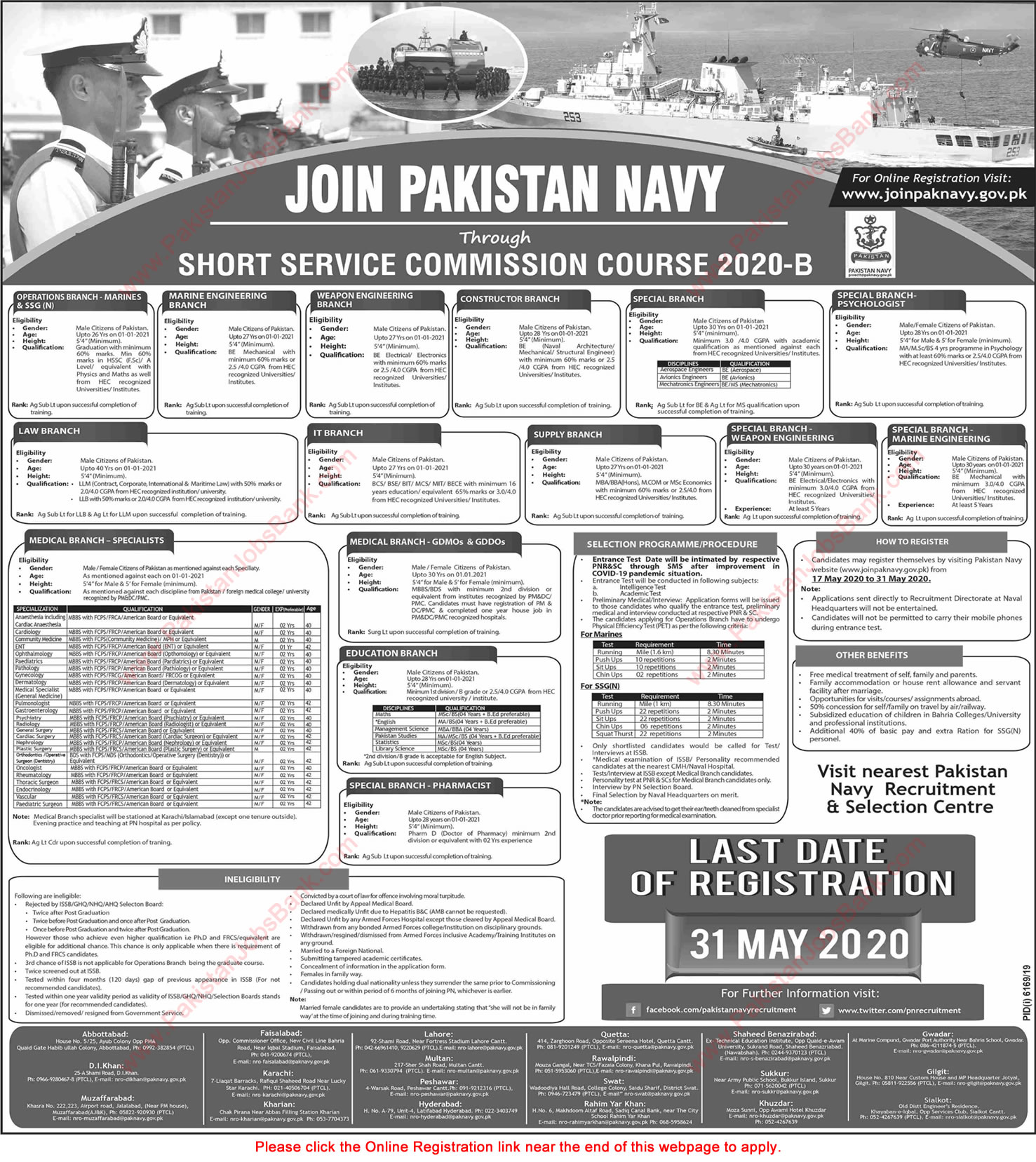 Join Pakistan Navy through Short Service Commission Course 2020-B Online Registration Latest