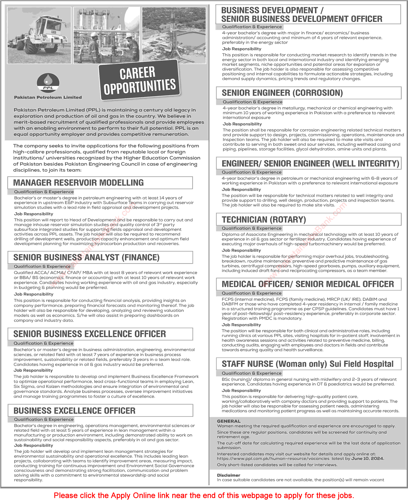 Pakistan Petroleum Limited Jobs May 2024 Apply Online Medical Officers, Nurses & Others PPL Latest