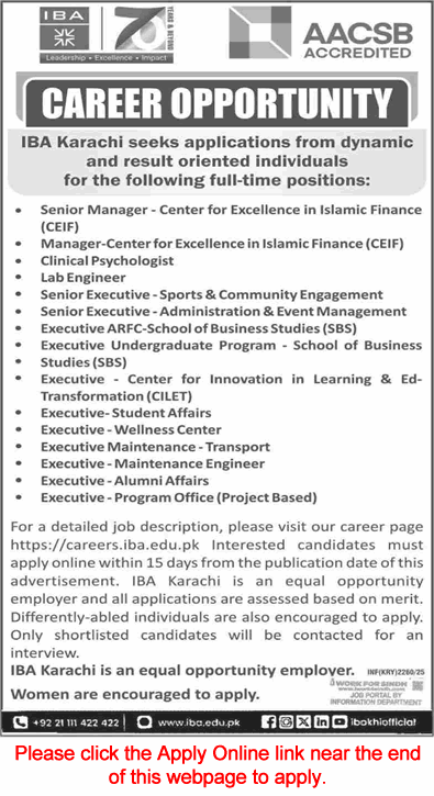 IBA Karachi Jobs July 2025 Apply Online Executives, Lab Engineer & Others Latest