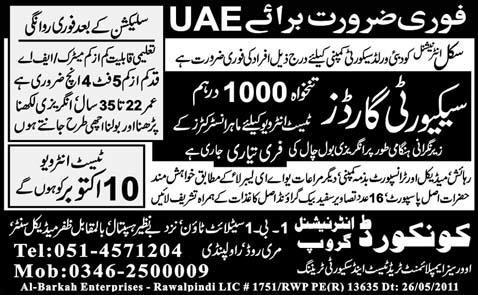 Urgently Required For UAE