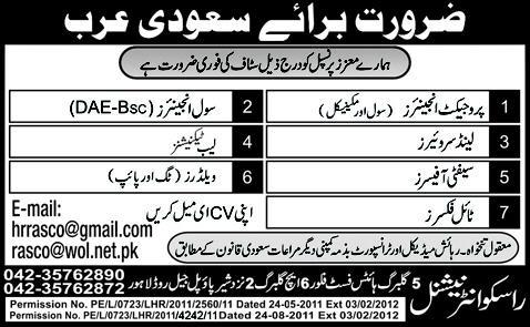 Staff Required For Saudi Arabia