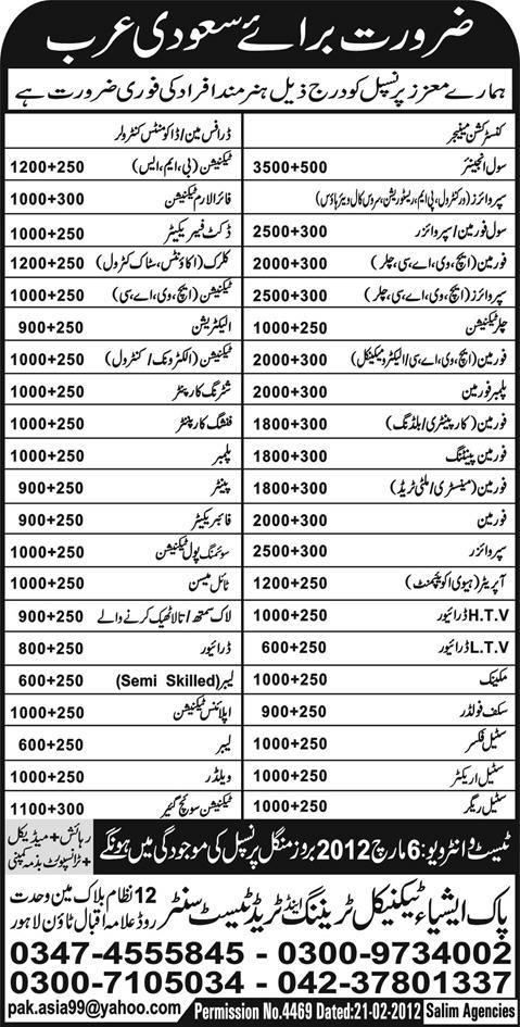 Jobs in Saudi Arabia