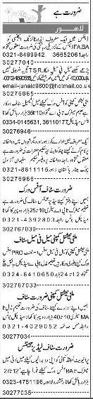 Misc. Jobs in Lahore Express Classified 1