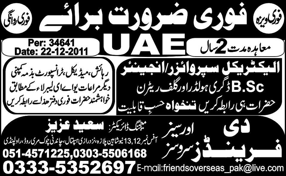 Electrical Supervisor/Engineer Jobs