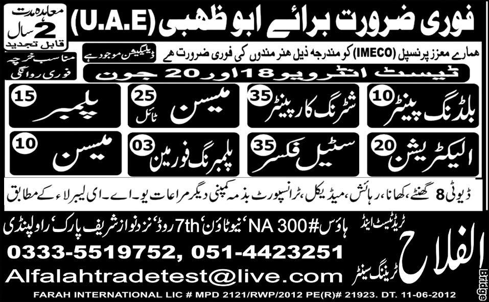 Construction Staff Required