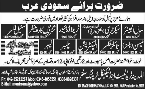 Required for Saudi Arabia