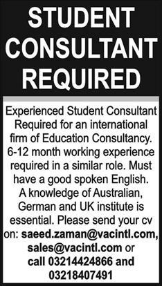 Student Consultant Job in an International Education Consultancy Firm