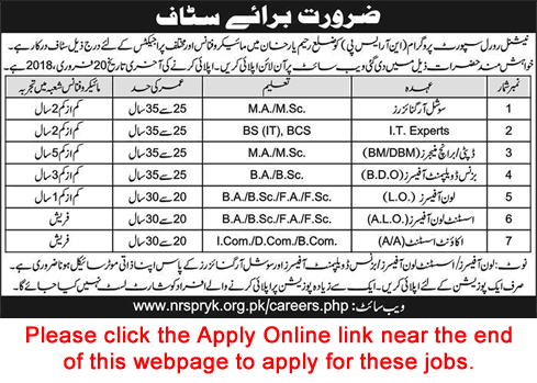 NRSP Jobs 2018 February Rahim Yar Khan Apply Online National Rural Support Program Latest