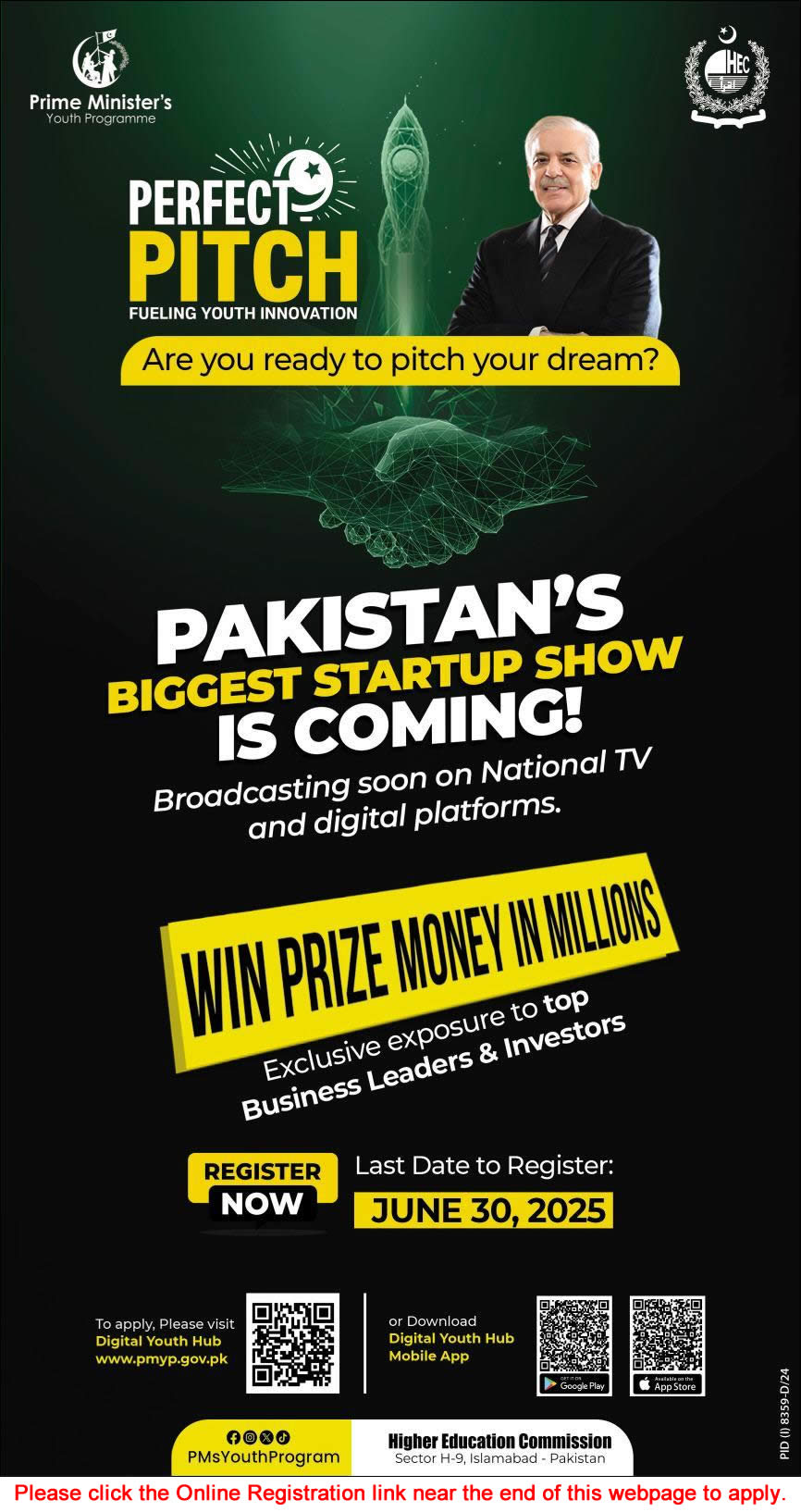 Prime Minister Youth Programme 2025 June Online Registration PMYP Perfect Pitch Latest