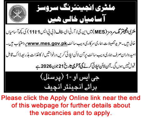 Military Engineering Services Jobs 2026 June MES Apply Online Clerks, Drivers, Sanitary Workers & Others Latest
