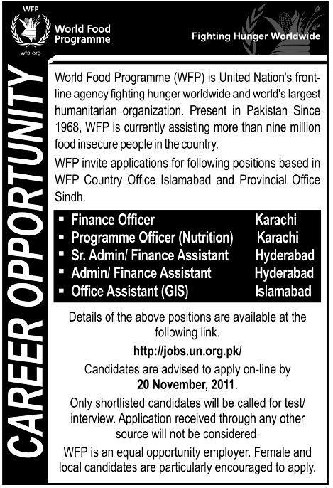 World Food Programme (WFP) Jobs Opportunity