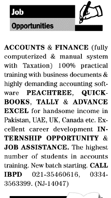 Misc. Jobs in Karachi Jang Classified 2