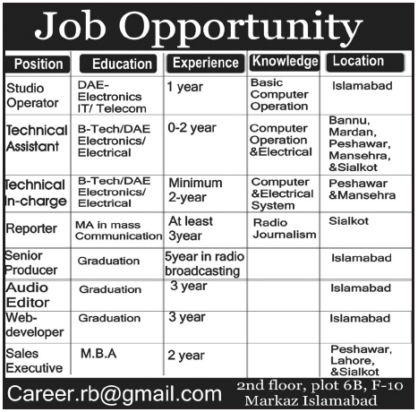 Media Staff Required