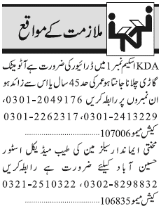 Misc. Jobs in Karachi Jang Classified 1