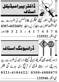 Classified Lahore Jang Misc. Jobs 1