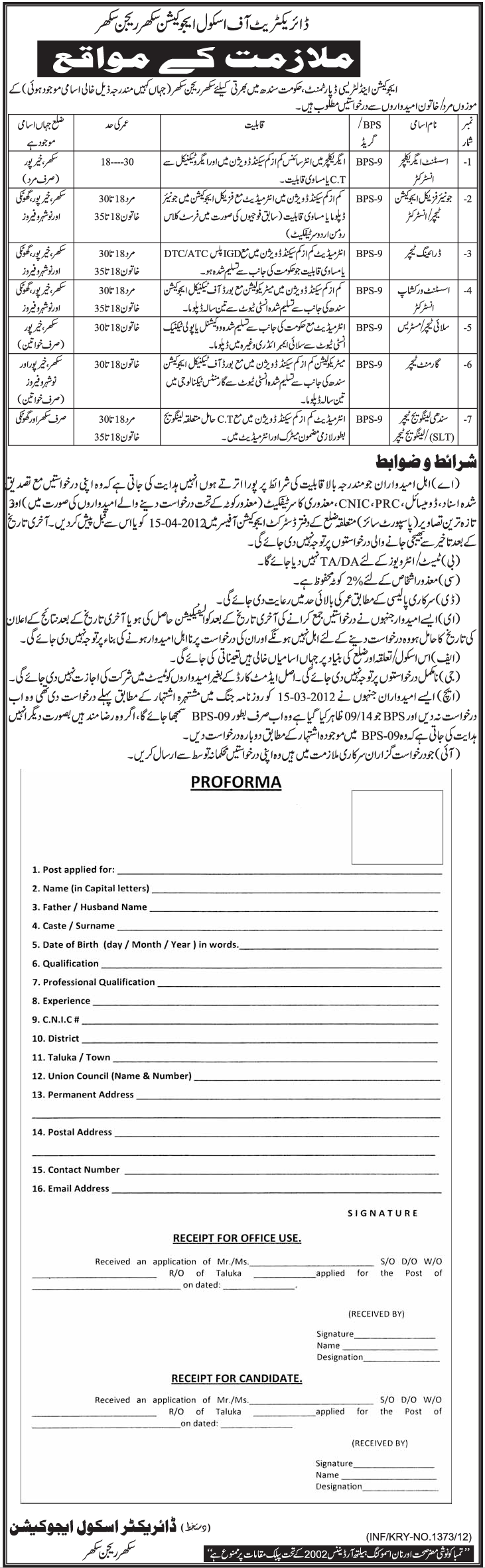 Education and Literacy Department, Government of Sindh Jobs