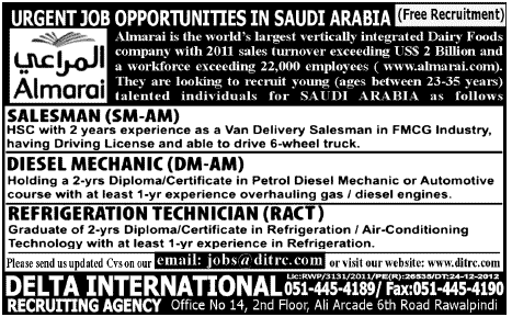 Delta International Needs Personnel for Saudi Arabia
