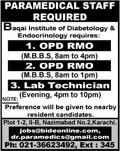 Medical Officers & Lab Technician Jobs in Karachi 2015 October Baqai Institute of Diabetology & Endocrinology