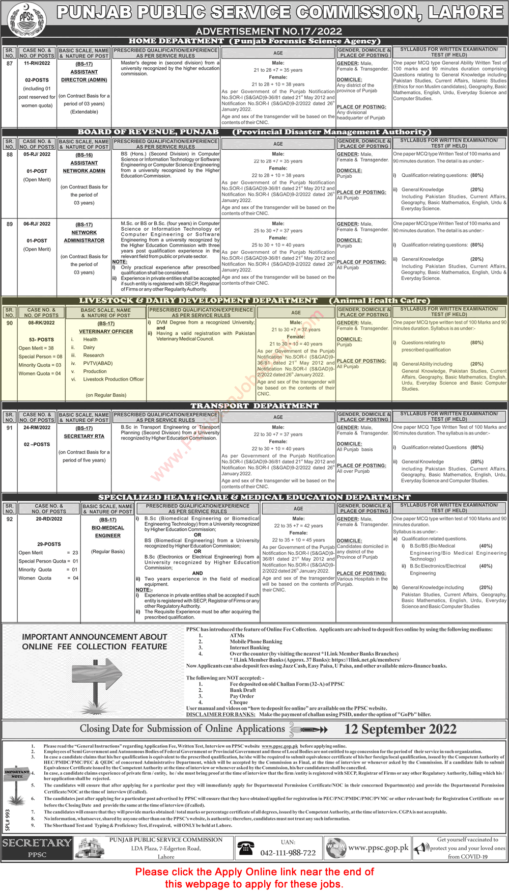Veterinary Officer Jobs in Livestock and Dairy Development Department Punjab August 2022 PPSC Online Apply Latest