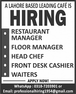 Restaurant Jobs in Lahore February 2025 Chef, Restaurant Manager & Others Latest