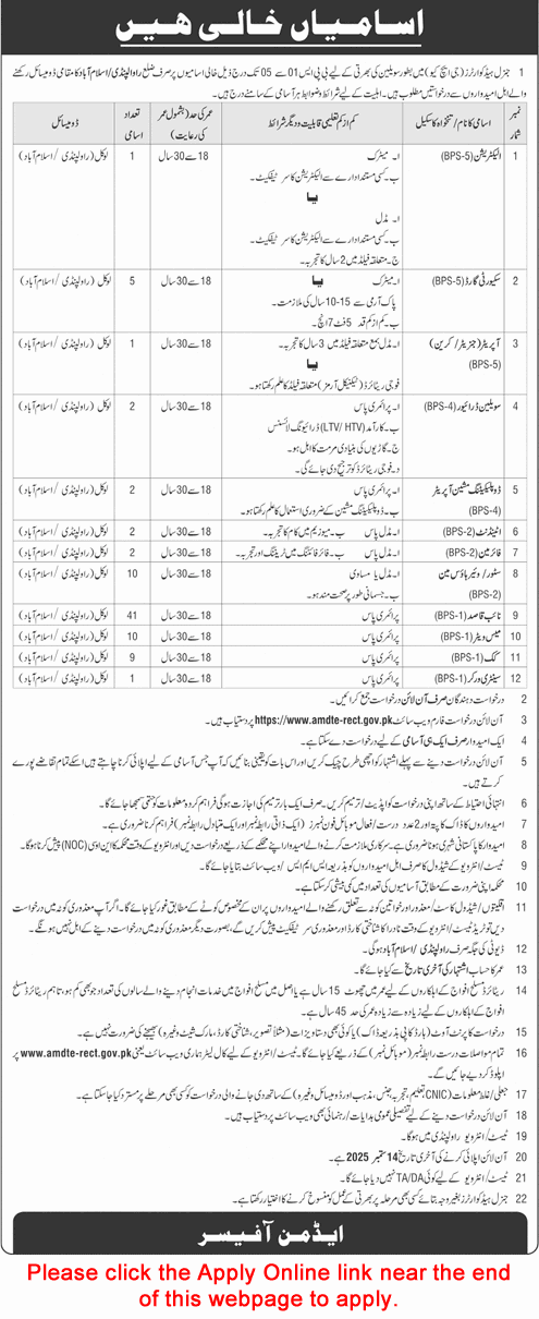 GHQ Jobs August 2025 September Apply Online General Headquarters Naib Qasid, Storeman & Others Pakistan Army Latest
