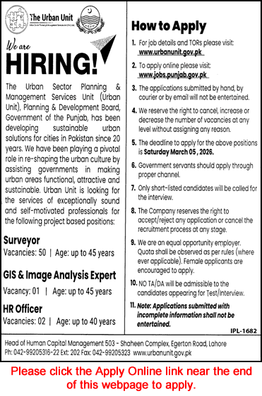 The Urban Unit Jobs February 2026 Apply Online Surveyor & Others TUU Latest