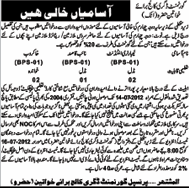 Laboratory Attendant, Khakrob and Naib Qasid Job at Government Degree College for Women (Govt. job)