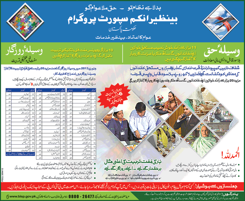 Waseela-e-Rozgar BISP 2013 Registration Procedure