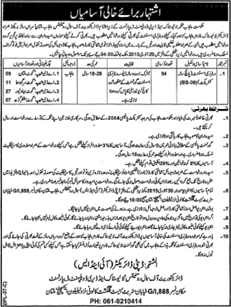 Veterinary Assistants Jobs in Punjab Livestock and Dairy Development Department 2015