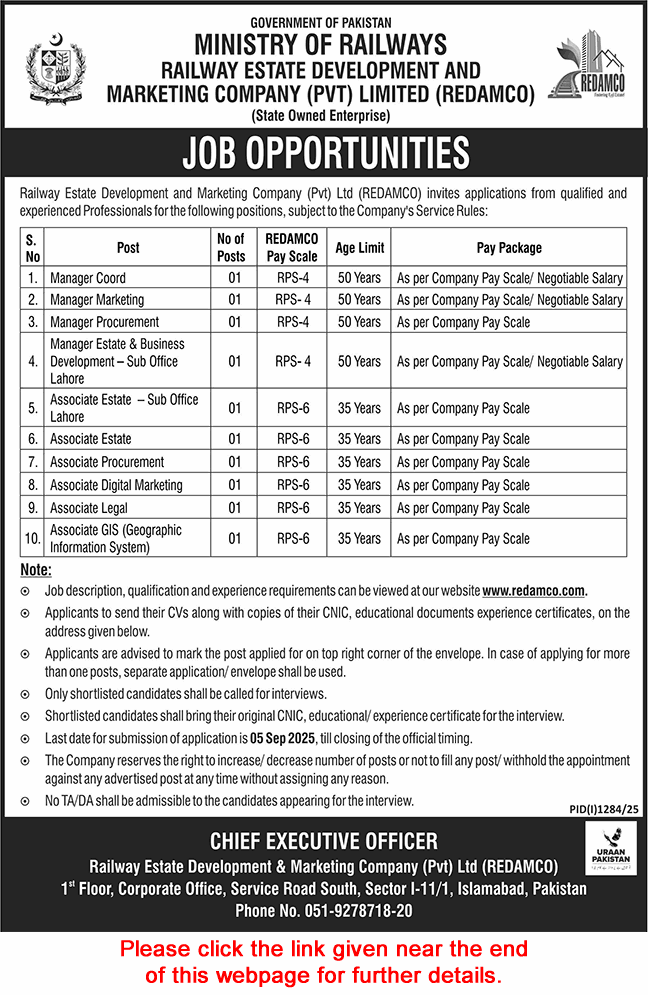 Railway Estate Development and Marketing Company Jobs August 2025 Managers & Others Latest