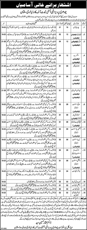 Medical Tech Staff and Nurses Required at Chaudhry Pervaiz Elahi Institute of Cardiology
