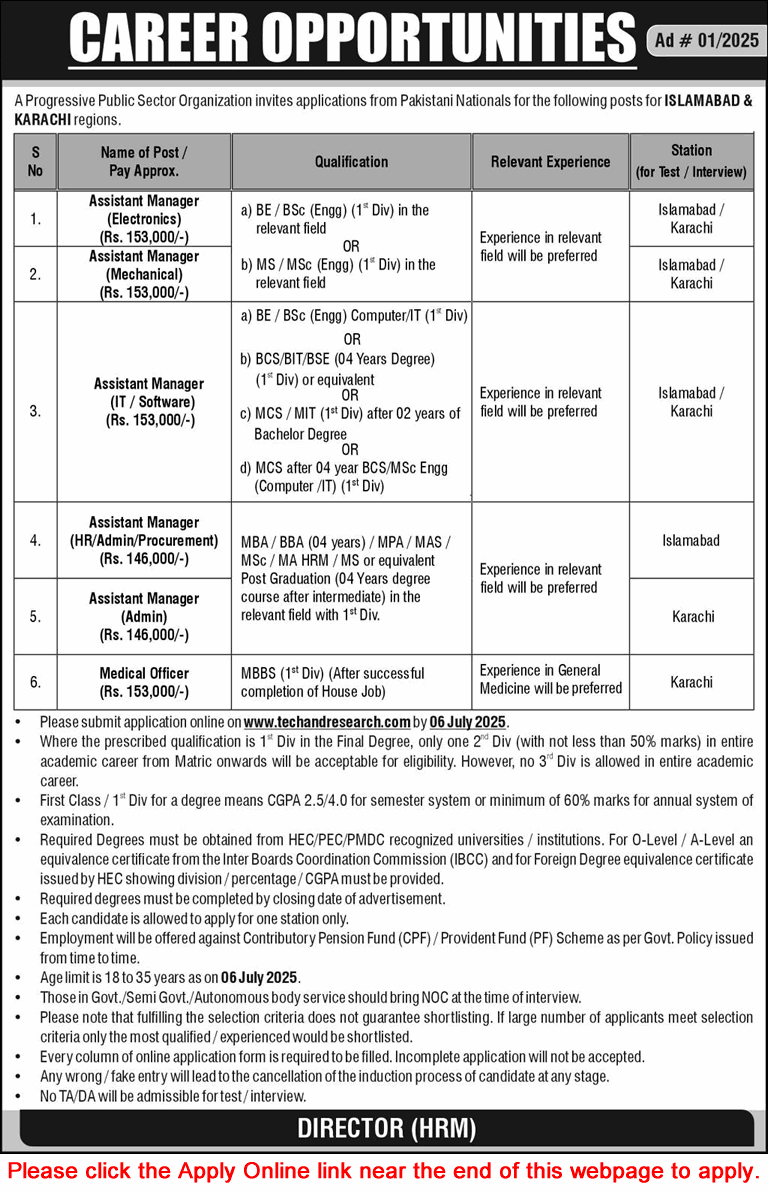 NESCOM Jobs June 2025 techandresearch com Apply Online Assistant Managers & Medical Officer Latest