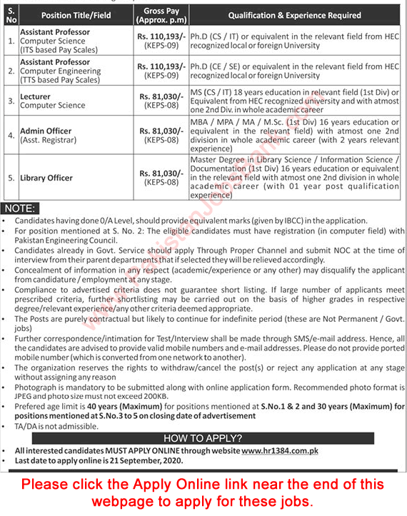 www.hr1384.com.pk Jobs September 2020 KRL Apply Online Teaching Faculty & Others Latest