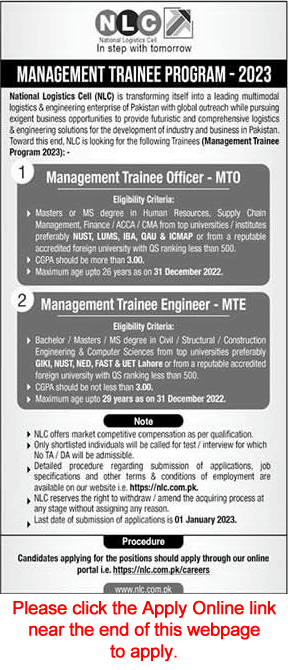 NLC Management Trainee Program 2022 December 2023 Apply Online MTO & MTE Latest