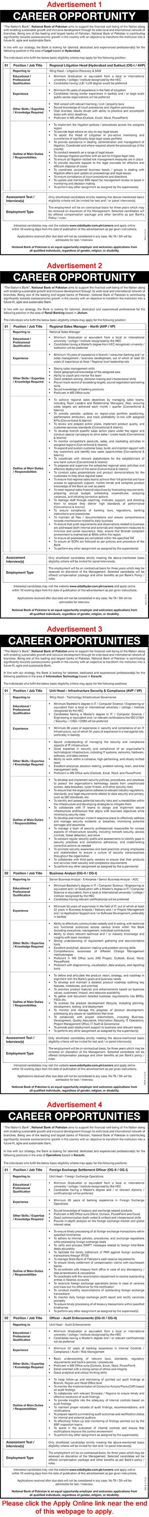 National Bank of Pakistan Jobs April 2025 Apply Online Regional Sales Manager & Others Latest