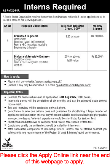 SUPARCO Jobs 2025 July smartcareers pk Apply Online Graduate Engineers & DAE Engineers Latest