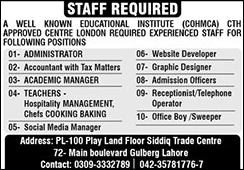 COHMCA College Lahore Jobs 2025 September Web Developers, Graphic Designers & Others Latest