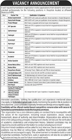 NGO Jobs in KPK 2026 August Medical Technicians, Nurses & Others NMD MERF Latest
